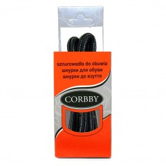Шнурки для обуви 100см. круглые тонкие с пропиткой (018 - черные) CORBBY арт.corb5312c